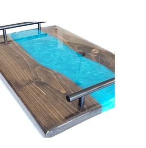 Plateau en bois et résine personnalisé, meilleure vente, plateau de service pour aliments avec design sur mesure, plateau de service pour la maison, la cuisine, la table, la vaisselle - Product Image 1