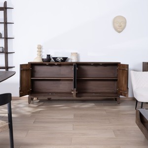 Vandana Crystal Haven-style 4-door <b>sideboard</b> in solid mango wood - Product Image 2