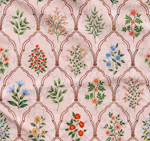 Tissu Cambric Rose Peigné à Poids Moyen, Uni et à Motifs Floraux, Matière Textile Imprimée pour Vêtements et Décoration Intérieure Maison Provence Trellis - Product Image 3