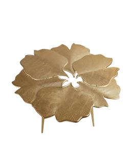 Modern Brass Flower Shape Side Table Indoor Living Room Decor Accent Piece Durable Design - Product Image 2