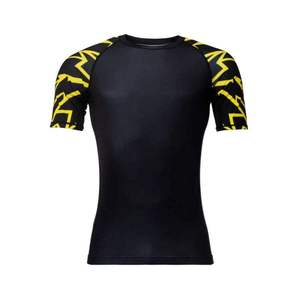 Camiseta de Manga Corta con Estampado Geométrico Negro y Amarillo para Hombre, Camiseta de Lucha de Secado Rápido, Camiseta de Lucha de la Mejor Calidad al por Mayor - Product Image 1