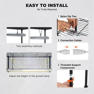 Estante de Cultivo de 6 Niveles, Grande y Alto, 192W, 5000K, Espectro Completo, para Plantas de Interior, con Luz de Cultivo LED, 100% Iluminación Natural - Product Image 5