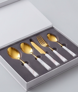 Stainless Steel Flatware <b>Set</b> With <b>Marble</b> Handle And Elegant Design Perfect For Restaurant Weddings And Special Events - Product Image 6