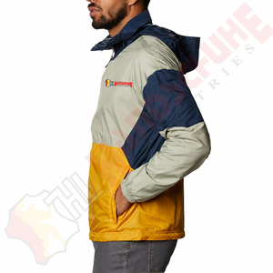 เสื้อแจ็คเก็ตผู้ชายสีเบจ กรมท่า เหลือง แบบมีฮู้ด ซิปหน้า ผ้า softshell กันลม น้ำหนักเบา เหมาะสำหรับเล่นกีฬา เดินป่า ลำลอง มีสไตล์ - Product Image 6