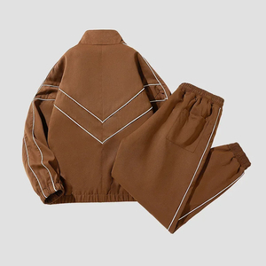 Nouvel ensemble de survêtement athlétique tendance pour homme, 100 % coton, 420 GSM, avec veste zippée et pantalon - Product Image 2