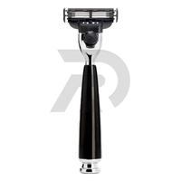 RASOIR PRESTIGE en acier inoxydable à triple lame, finition polie/satinée, taille personnalisable pour homme (visage/corps/bikini)