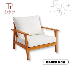 THINH PHU FURNITURE TP6135 Ensemble de canapés modernes Monaco 3 places (4 pièces) avec coussins d'assise de 10 cm et coussins de dossier de 12 cm pour villa/hôtel - Product Image 5