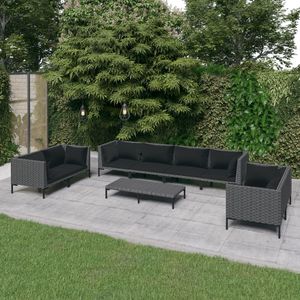 Ensemble de salon de jardin gris foncé et noir - Product Image 1