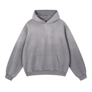 Sweat-shirt à capuche style délavé à l'acide, look vintage, avec poche kangourou, streetwear décontracté, coupe ample, pour le quotidien - Product Image 4