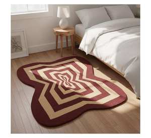 Alfombra Personalizada de Diseño Abstracto Irregular, Alfombra Suave con Mechones para Dormitorio, Sala de Estar, Decoración de Piso, Alfombra Antideslizante - Product Image 2
