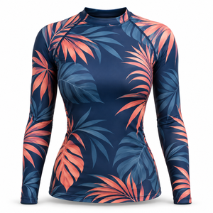 Wholesale <b>Womens</b> Slim Fit Rash Guard Custom Sublimated Printed Surf & Fitness Shirt <b>Womens</b> Rash Guards Customized - Product Image 5