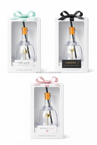 Gobelet en plastique cadeau avec étoile dorée, emballé en boîte colorée, pour les fêtes, réutilisable et écologique - Product Image 2