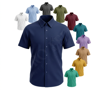 Camisas de Vestir para Hombre, Manga Corta, Cierre de Botones, Estilo Casual para Oficina, Corte Slim Fit, Verano, Fabricación Personalizada al por Mayor, Pro Felt - Product Image 1