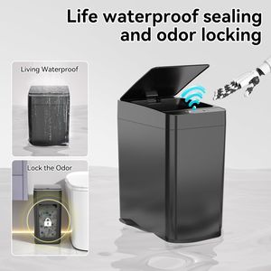 Lot de 2 poubelles intelligentes de 2,6 gallons, petite poubelle automatique pour salle de bain avec couvercle à capteur de mouvement étanche - Product Image 5