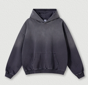 เสื้อฮู้ดดี้โอเวอร์ไซส์ผู้ชาย ผ้าฟลีซหนา 440gsm วินเทจ 100% คอตตอน ระบายอากาศได้ดี แห้งเร็ว เป็นมิตรกับสิ่งแวดล้อม แฟชั่นสตรีทแวร์ฤดูหนาว - Product Image 2