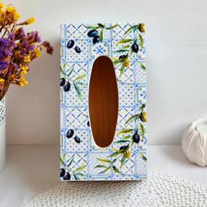 Caja de pañuelos de madera impresa para recuerdos de bebé, caja de pañuelos de madera impresa para decoración de recién nacidos, caja de pañuelos al por mayor - Product Image 5