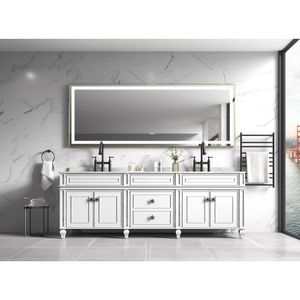 Specchio LED da Bagno 118 x 36 Pollici, Montaggio a Parete, Cornice in Alluminio, Antiappannamento, Memoria, 3 Colori, Dimmerabile a Regolazione Continua - Product Image 1