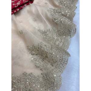 Saree de soirée avec séquence et broderie Zari - Product Image 5