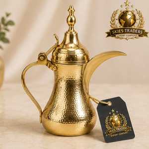 <b>Modern</b> Gold Dallah Coffee Pot Arabic Traditional Metal Dallah Insulated Tea Flask Luxury Middle Eastern Coffee Server <b>Kettle</b> - Product Image 5