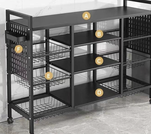 OEM/ODM Vietnam Carbon Steel Fruit Vegetable <b>Storage</b> Display Stand <b>Kitchen</b> Floor Standing Organizer <b>Rack</b> - Product Image 2