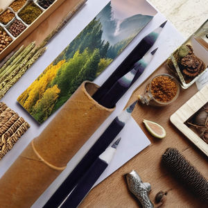 Crayon en papier écologique plantable noir avec boîte ronde, lot de 10, fait main, logo imprimable, ensemble de crayons à graines, petit cadeau scolaire - Product Image 4