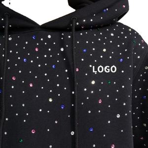 Sweat-shirts pour hommes en molleton de coton de haute qualité, personnalisés, colorés, avec diamants, lourds, ornés de strass, à capuche, 2026 - Product Image 3