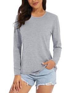 Camisetas con Logotipo Personalizado para Mujer, Camisetas de Manga Larga para Mujer, Camisetas al por Mayor de Alta Calidad, Camiseta de Manga Larga para Mujer - Product Image 4