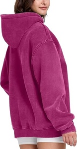 Sudadera con Capucha Extra Grande, Color Morado Sólido, Felpa Francesa, con Bolsillo, Estilo Casual, Unisex, para Otoño, Corte Regular - Product Image 4