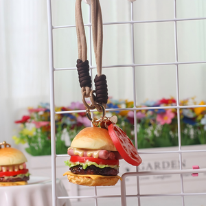 2026 Nuovissimo Ciondolo a Forma di Hamburger Cartoon per Borsa, Decorazione per Specchietto Retrovisore Auto, per Donna e Uomo - Product Image 2