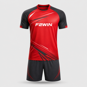 Camisetas de Fútbol Personalizadas para Adultos de Alta Calidad, Transpirables, Ligeras, 100% Poliéster, Uniformes de Fútbol Force 2 Win Short - Product Image 3
