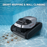 Nettoyeur de piscine robotisé sans fil intelligent avec fonction de mappage, pour la collecte des feuilles et du sable, et filtre pour piscines enterrées/hors sol/commerciales