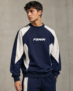 เสื้อสเวตเชิ้ต F2WIN รุ่น Unisex สีดำขาว แขนเสื้อแบบแร็กแลน คอตั้ง สวมใส่สบาย ระบายอากาศได้ดี บุผ้าฟลีซ 100% ผ้าฝ้าย น้ำหนัก 220 กรัม ทรงปกติ - Product Image 5