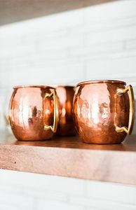 Copper <b>serving</b> mug <b>set</b> heritage village <b>beverage</b> cups handmade premium cocktail drink mugs durable finish - Product Image 6