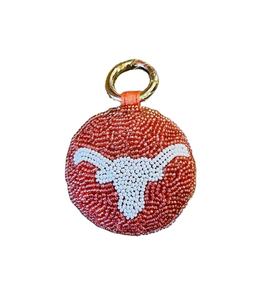 Porte-clés et accessoires de sac brodés de perles de graines de couleur rouge et blanche, motif taureau, pour filles, en provenance d'Inde - Product Image 1