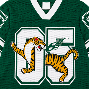 Camiseta de Fútbol Verde con Cuello en V y Estampado de Tigre, Número 05 Serigrafiado, Transpirable, Manga Corta, Ropa para Hombre - Product Image 5