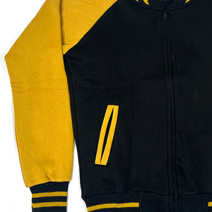 Veste en molleton de qualité supérieure APA Black Varsity |    Blouson bomber universitaire |   Vêtements de rue urbains ultra-tendance pour jeunes universitaires - Product Image 2