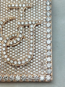 Colgante de Diamantes con Inicial Personalizada JJ en Oro Rosa, Colgante de Nombre Estilo Hip Hop con Diamantes, para Hombre y Mujer, Joyería Elegante - Product Image 4