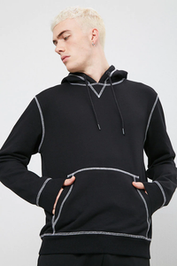 Ensemble de survêtement décontracté pour homme, 2 pièces, brodé, 100 % coton, avec capuche et décoration des coutures, fabrication OEM sur mesure - Product Image 4