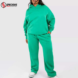 Ensemble de survêtement décontracté 2 pièces pour femme, personnalisé, hiver 2026, imprimé, 100 % coton, sweat à capuche et pantalon de jogging - Product Image 3