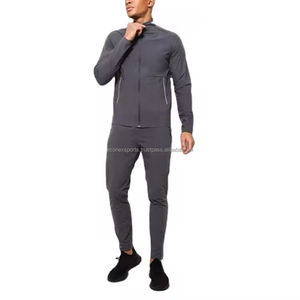 Custom <b>Men's</b> Plus Size Solid Two-Piece Set Breathable Nylon Zip-Up Funnel Neck <b>Jacket</b> Joggers Maternity Windbreaker Tracksuits - Product Image 6