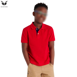 Camisetas Polo Deportivas para Niños, Color Rojo Sólido, Manga Corta, Camisetas Polo Atléticas para Niños, Logotipo Personalizado, Tops de Golf para Niños de Verano - Product Image 3