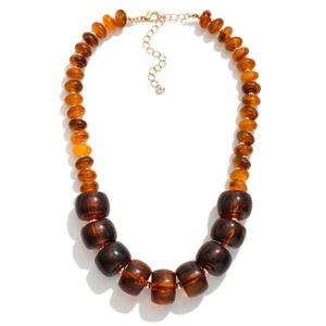 Premium Resin Craft Round Geometric Bead Lightweight <b>Statement</b> <b>Necklace</b> Contemporary Women's Fashion Jewelry Handmade Gift - Product Image 2
