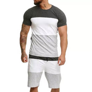 Ensemble deux pièces décontracté pour homme, col rond, été, nouvelle collection, t-shirt et short fins pour homme - Product Image 5