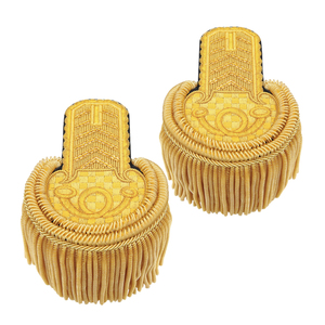 Écusson brodé personnalisé à coudre avec franges dorées, applique en tissu rouge pour vêtements, uniformes, vestes et accessoires - Product Image 2