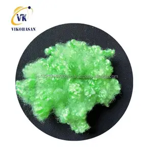 Best selling PET Polyester Recycled Hollow Conjugate Fiber 15D64mm Green HCS HS high quality for stuffing material