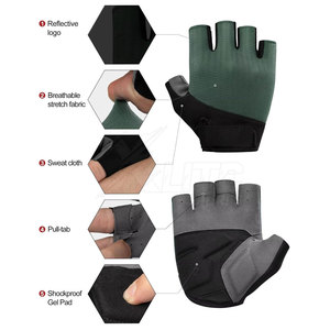 Comfortable Fit Half Finger Racing Cycling <b>Gloves</b> Hook Loop Closure Durable Breathable Neoprene/Leather Strong Grip Flexible - Product Image 2