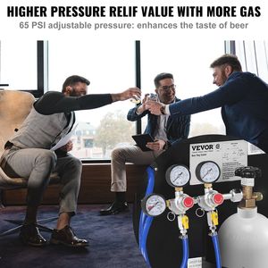 Regulador de CO2 de alta resistencia con manómetro triple de 0-60 PSI, sistema de cerveza a presión, regulador de presión con válvula de retención para gas y cerveza - Product Image 3