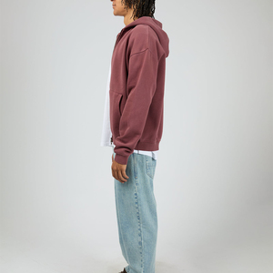 Zip Up 100% Cotton Fleece Hoodie <b>for</b> <b>Men</b> Loose Fit <b>Pullover</b> Heavyweight Sweatshirt <b>for</b> Winter High Quality Oversized Hoodie - Product Image 4