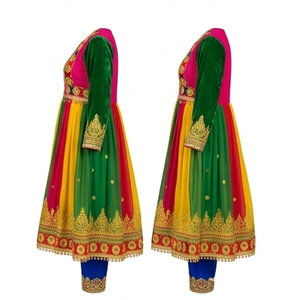 Vestido Afgano Kuchi Tradicional Bordado a Mano de Alta Calidad con el Mejor Material, de Seda y Algodón, Estilo Vintage para Mujer - Product Image 6