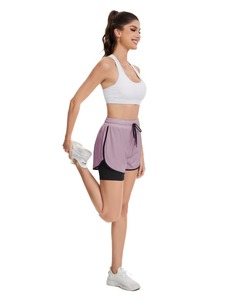 Pantalones Cortos Deportivos para Mujer, Pantalones Cortos Deportivos de Color Sólido con Cordón Ajustable, Cintura Elástica, Ropa Deportiva de Secado Rápido - Product Image 3